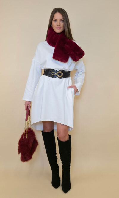 Haljina 42 Tigre UN felpa brushed - panna