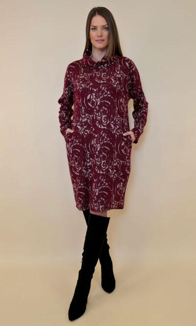 Haljina 64 Kanab - jersey Baroque - burgundy