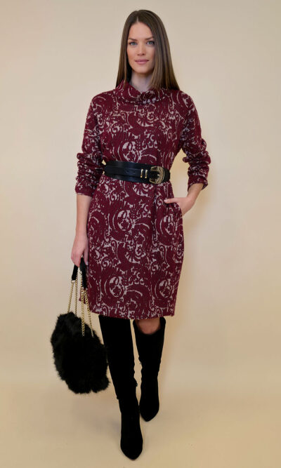 Haljina 64 Kanab - jersey Baroque - burgundy