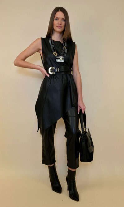 Tunika 48 Aleria - ecco lth UN - black