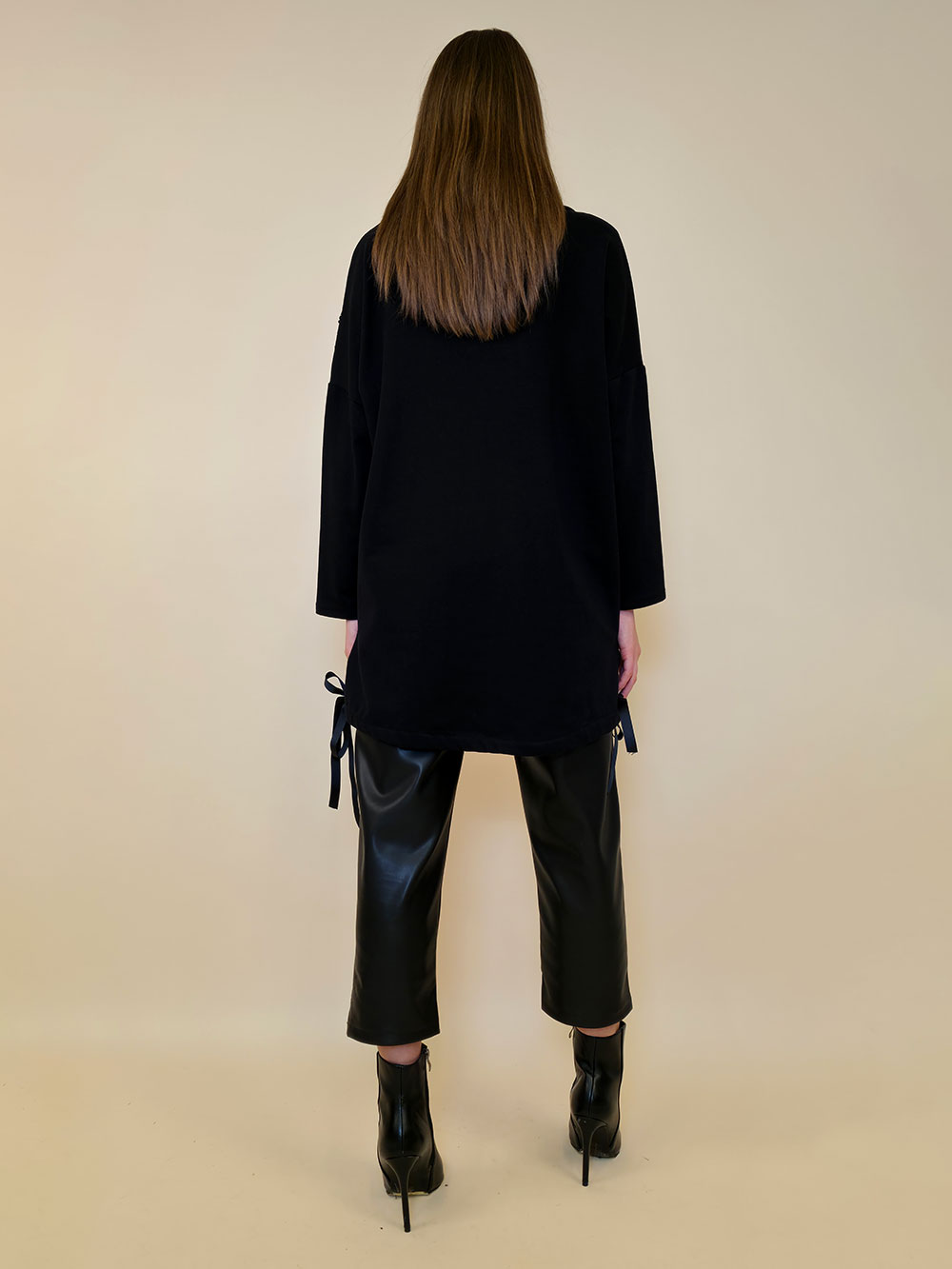 Tunika 48 Black Wings - felpa brushed/ecco lht/šljokice - black&silver