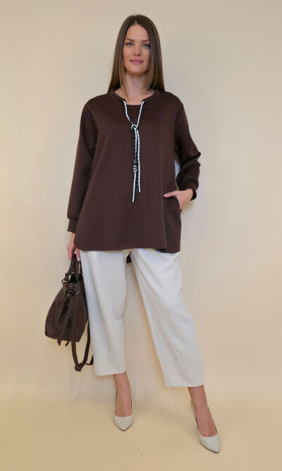 Tunika 48 Reno - jersey UN tunel vezice - brown