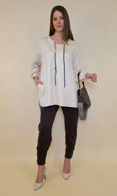 Tunika 48 Reno - jersey UN tunel vezice - beige