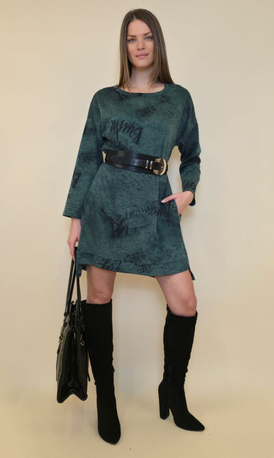 Haljina 48 Aspen - jersey UN  print - b.green