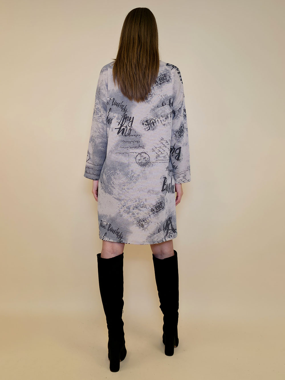 Haljina 48 Aspen - jersey UN print - beige