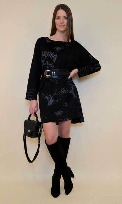 Haljina 48 Aspen - jersey UN  print - black
