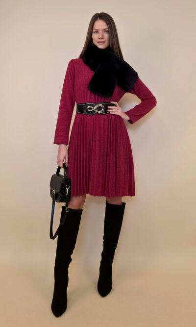 Haljina 40 Salem - jersey plisse UN - india red