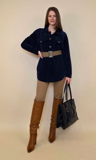 Košulja+remen 80 Almont - ciniglia UN - navy