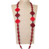 Ogrlica 38 - E long Rombs&Ovals - red
