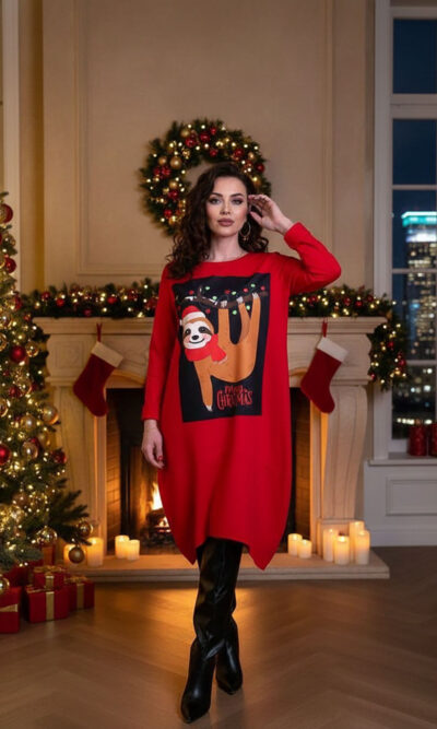 Haljina 48 YoYo - felpa brushed red - Božić Ljenjivac