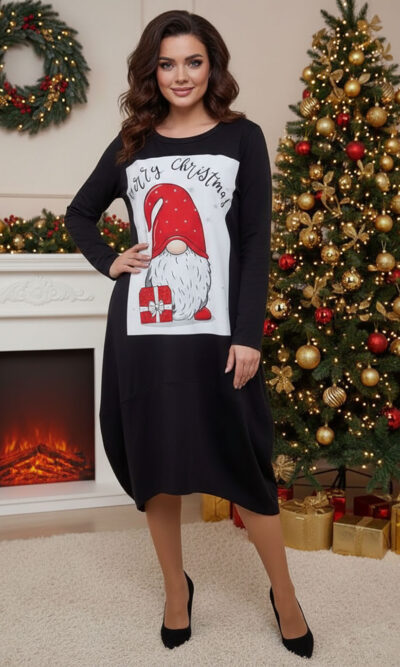 Haljina 48 YoYo - felpa brushed black - Božić Patuljak