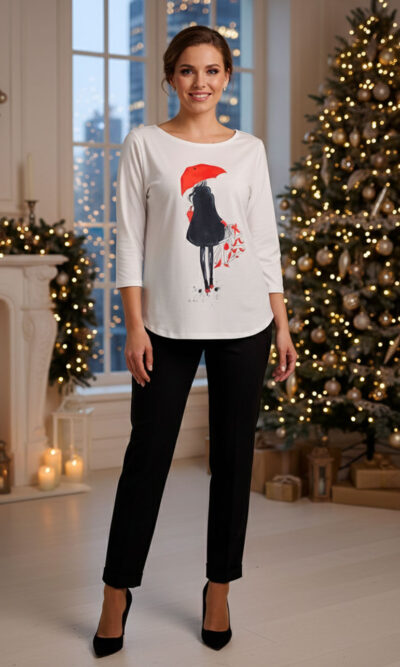 Majica 29 ElSio - 3/4 print Božić Shopping