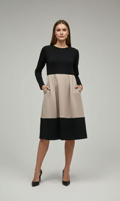 Haljina 56 Salida - jersey bicolor - black/fango