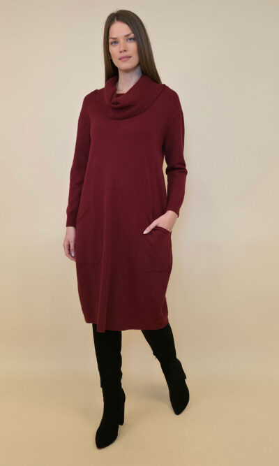 Haljina 64 Idaho - plt Off shoulder UN - burgundy