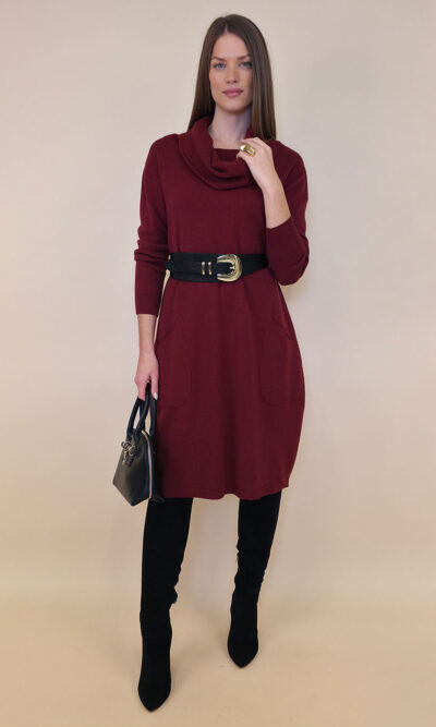 Haljina 64 Idaho - plt Off shoulder UN - burgundy