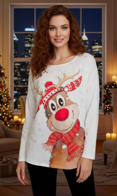 Majica 40 BellArt - jersey print - Božić Rudy white