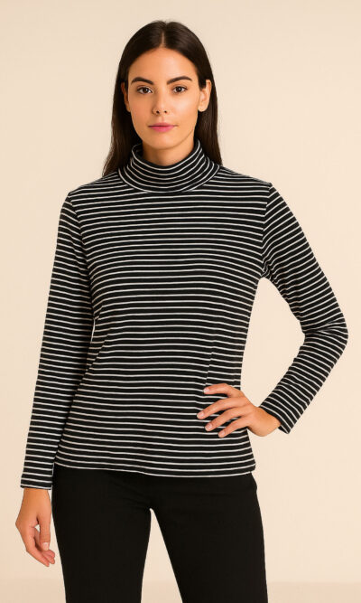 Dolčevita 40 Amery - jersey stripe - black
