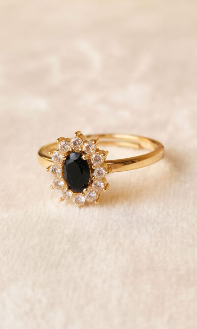 Prsten 13 - L.s.steel Cluster Gold - black