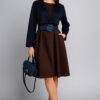 Haljina 62 Durango - jersey bicolor - navy/brown