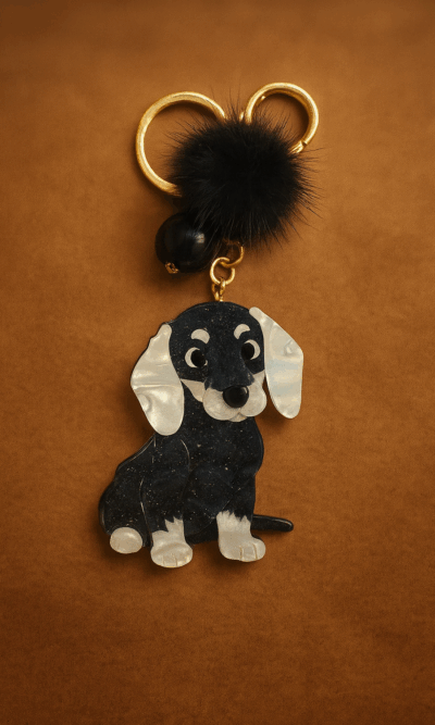 Privjesak 28 - L Dachshund floppy ears - black&fango