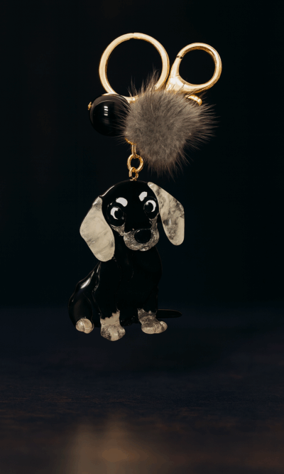 Privjesak 28 - L Dachshund floppy ears - black&white