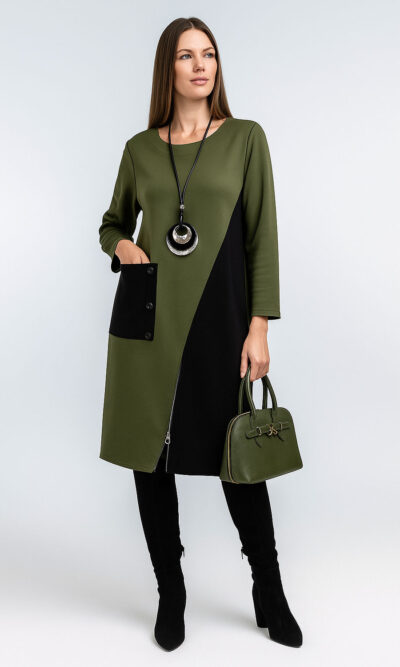 Haljina 62 Pagosa - jersey bicolor - military/black