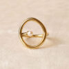 Prsten 11 - L.s.steel Oval Pearl - gold