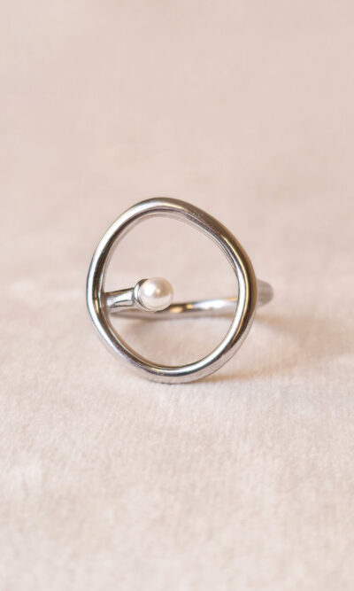 Prsten 11 - L.s.steel Oval Pearl - silver