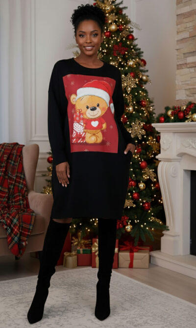 Haljina 46 Tigre deblja winter felpa - black