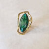 Prsten 20 - E SS 316L - The eye gold/emerald