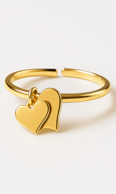 Prsten 11 - L.s.steel Two Hearts - gold