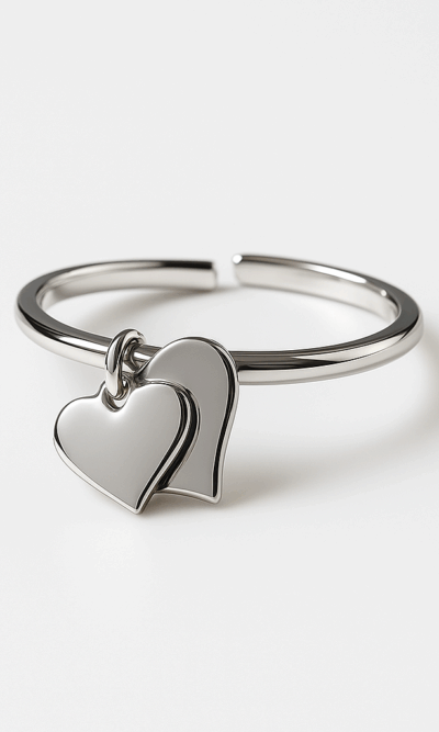 Prsten 11 - L.s.steel Two Hearts - silver