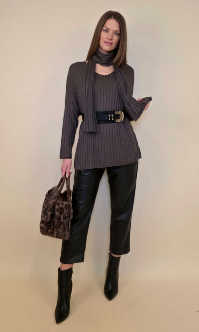 Majica+šal 46 Corinne - brown