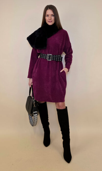 Haljina+remen 72 Elwood - ciniglia UN - amarena