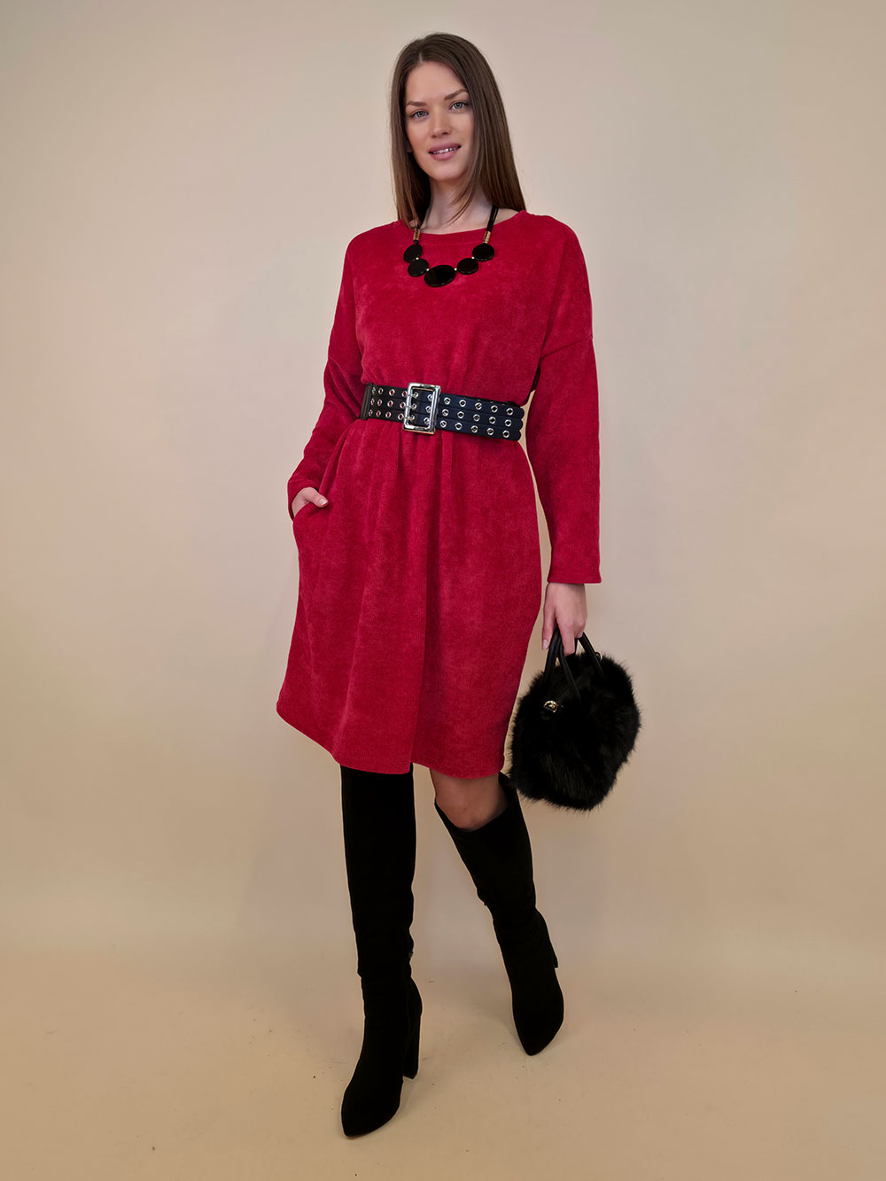 Haljina+remen 72 Elwood - ciniglia UN - red