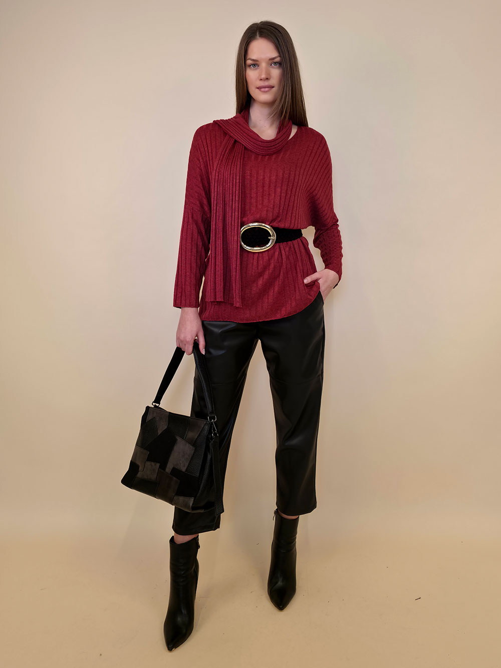 Majica+šal 46 Corinne - indian red