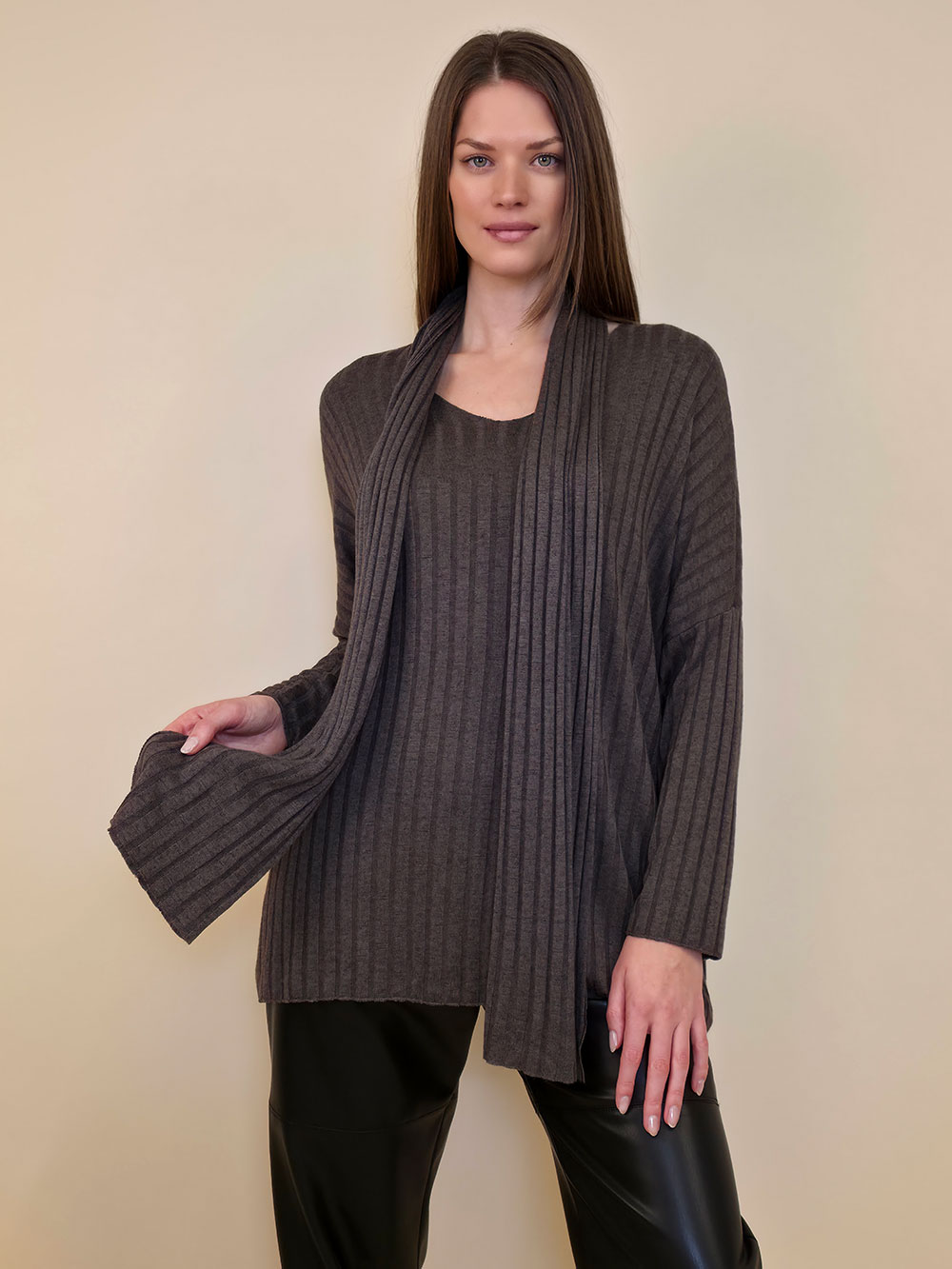 Majica+šal 46 Corinne - brown