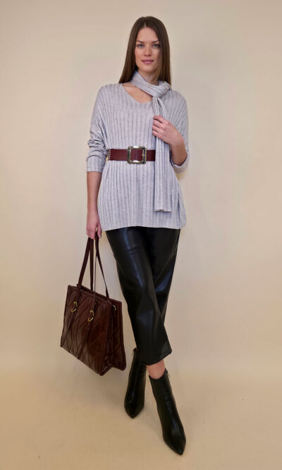 Majica+šal 46 Corinne - beige