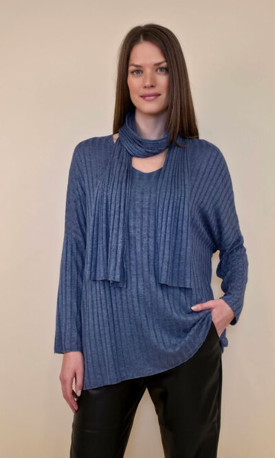 Majica+šal 46 Corinne - jeans