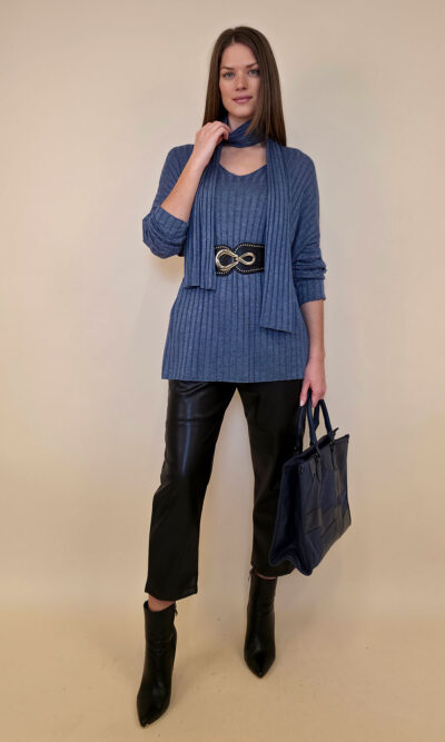 Majica+šal 46 Corinne - jeans