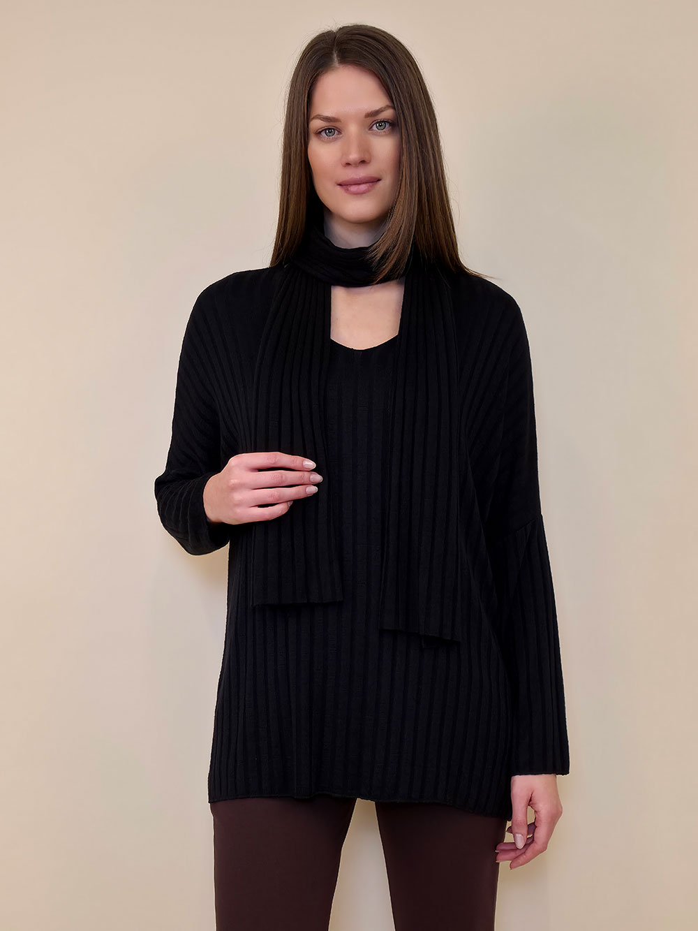 Majica+šal 46 Corinne - black