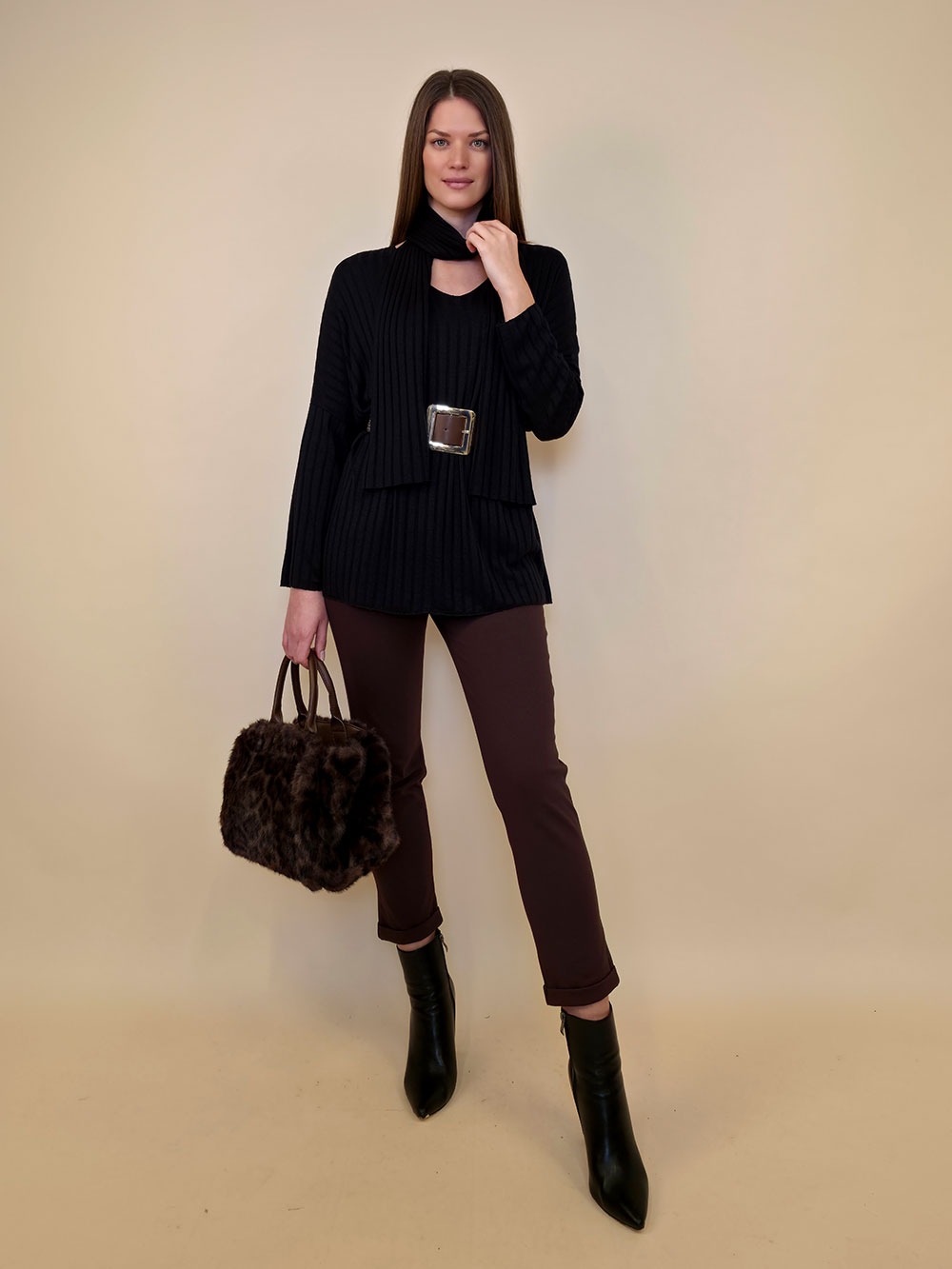 Majica+šal 46 Corinne - black