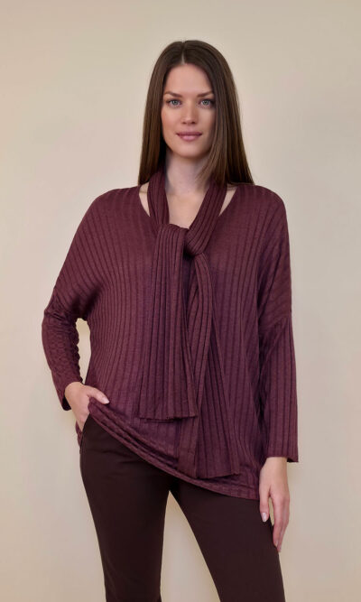 Majica+šal 46 Corinne - burgundy