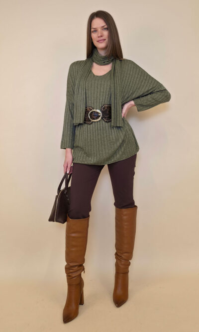 Majica+šal 46 Corinne - military