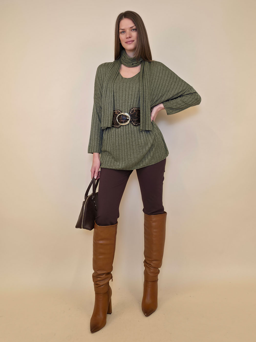 Majica+šal 46 Corinne - military