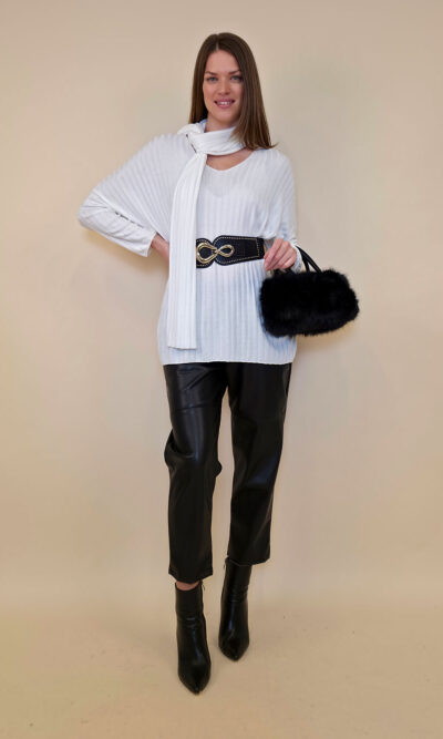 Majica+šal 46 Corinne - panna