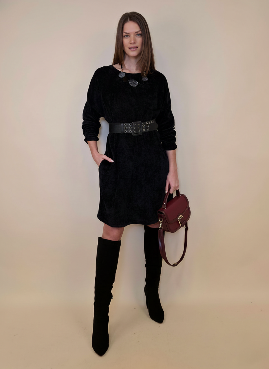 Haljina+remen 72 Elwood - ciniglia UN - black