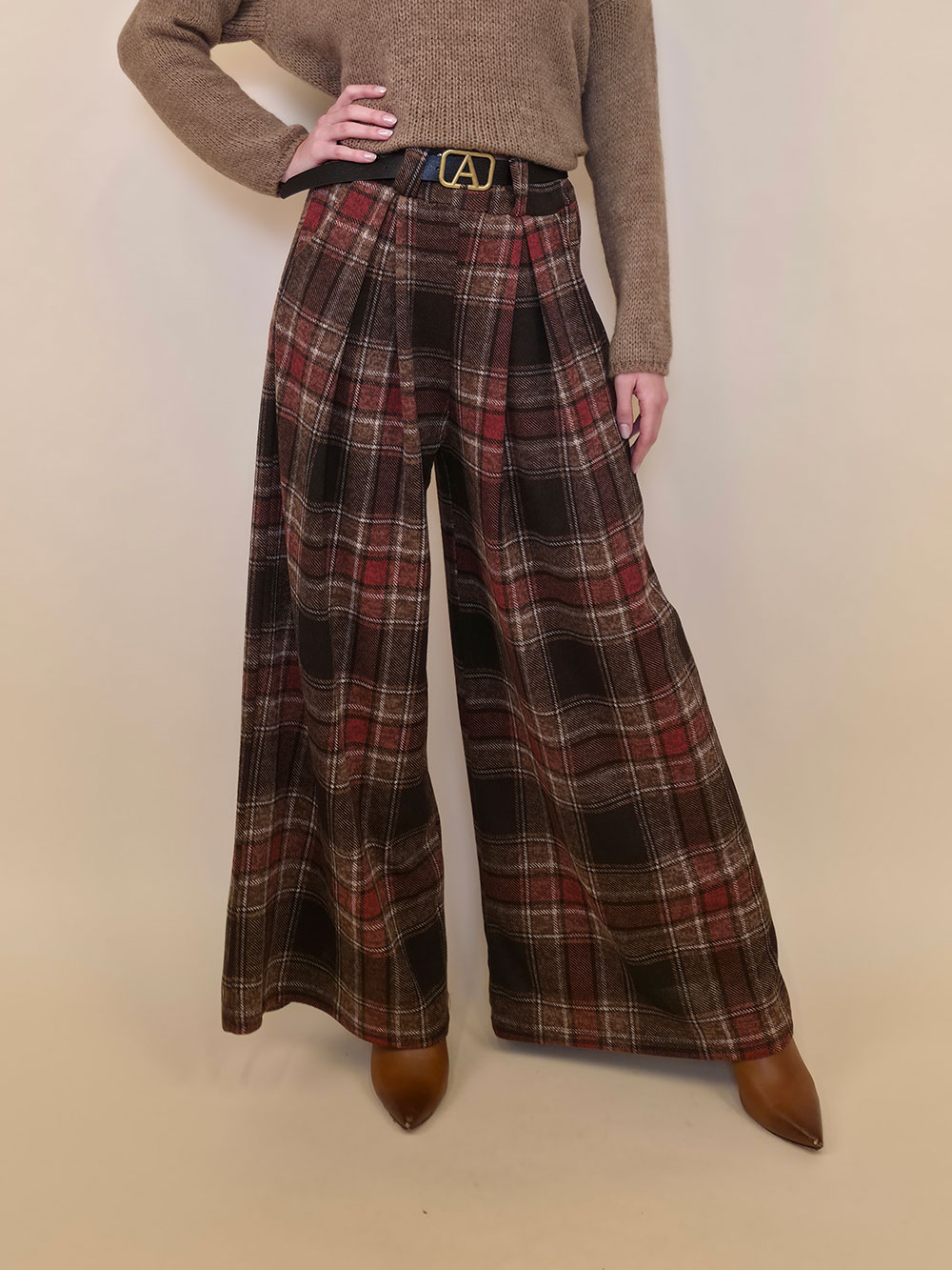 Hlače+remen 47 Benson - brown