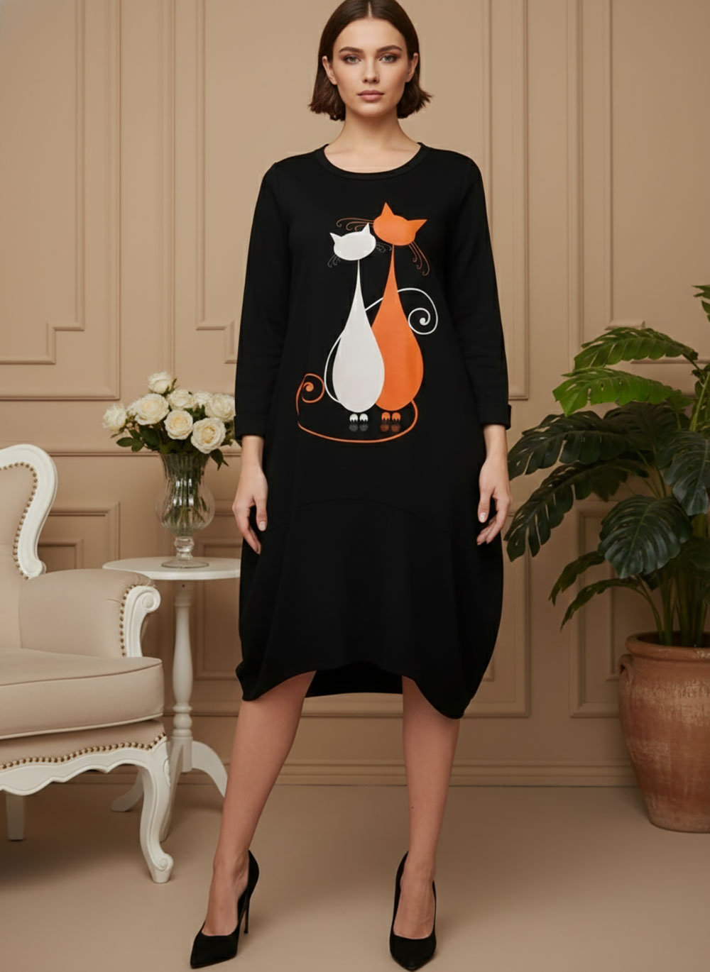 Haljina 48 YoYo deblja winter felpa - black