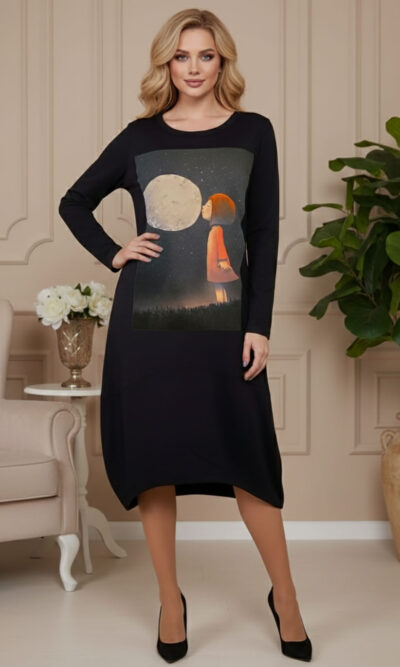 Haljina 48 YoYo deblja winter felpa - black